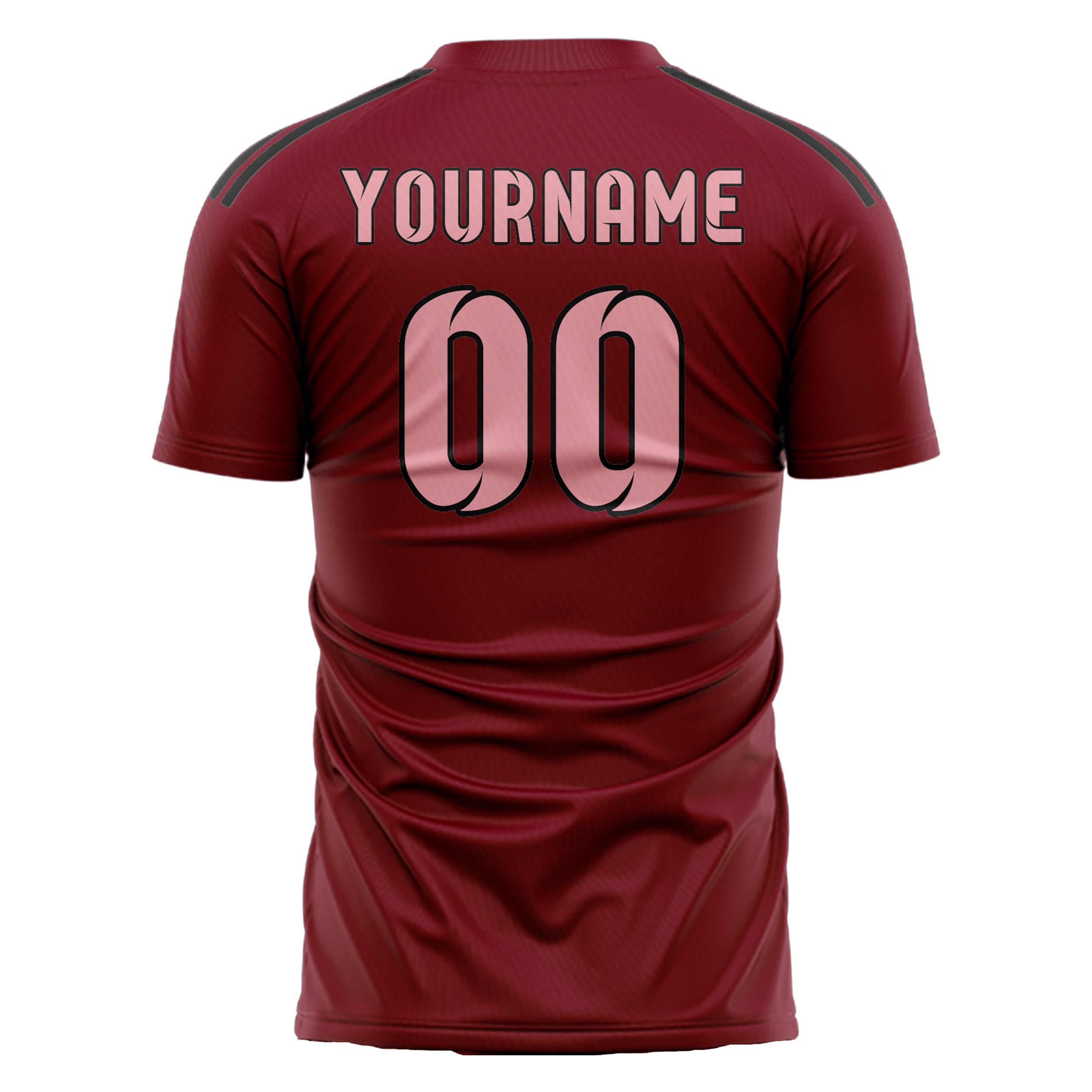 カスタムクリムゾンレッドライトピンクサッカージャージ