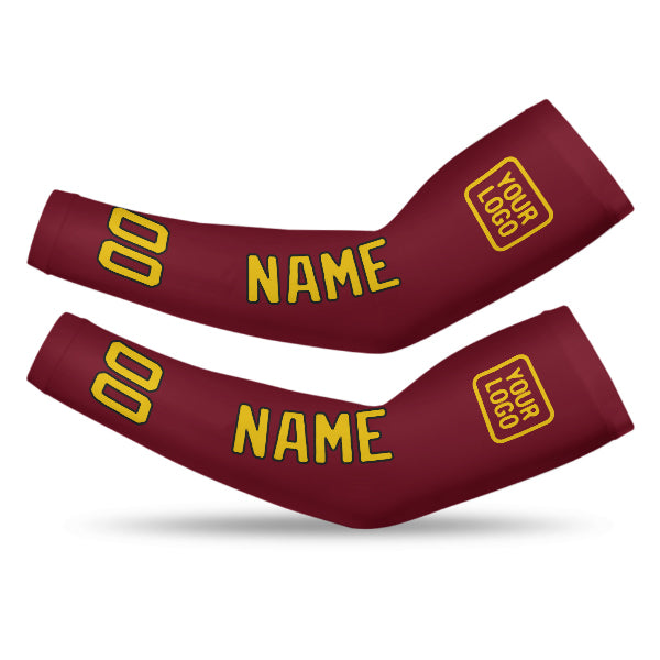 Custom Crimson Red Gold Arm Sleeve