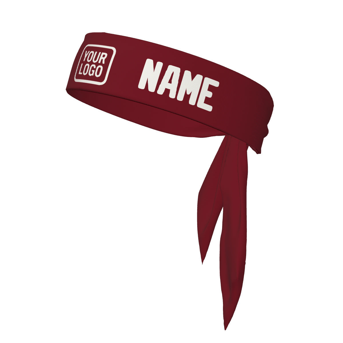 Custom Crimson Red White Headband