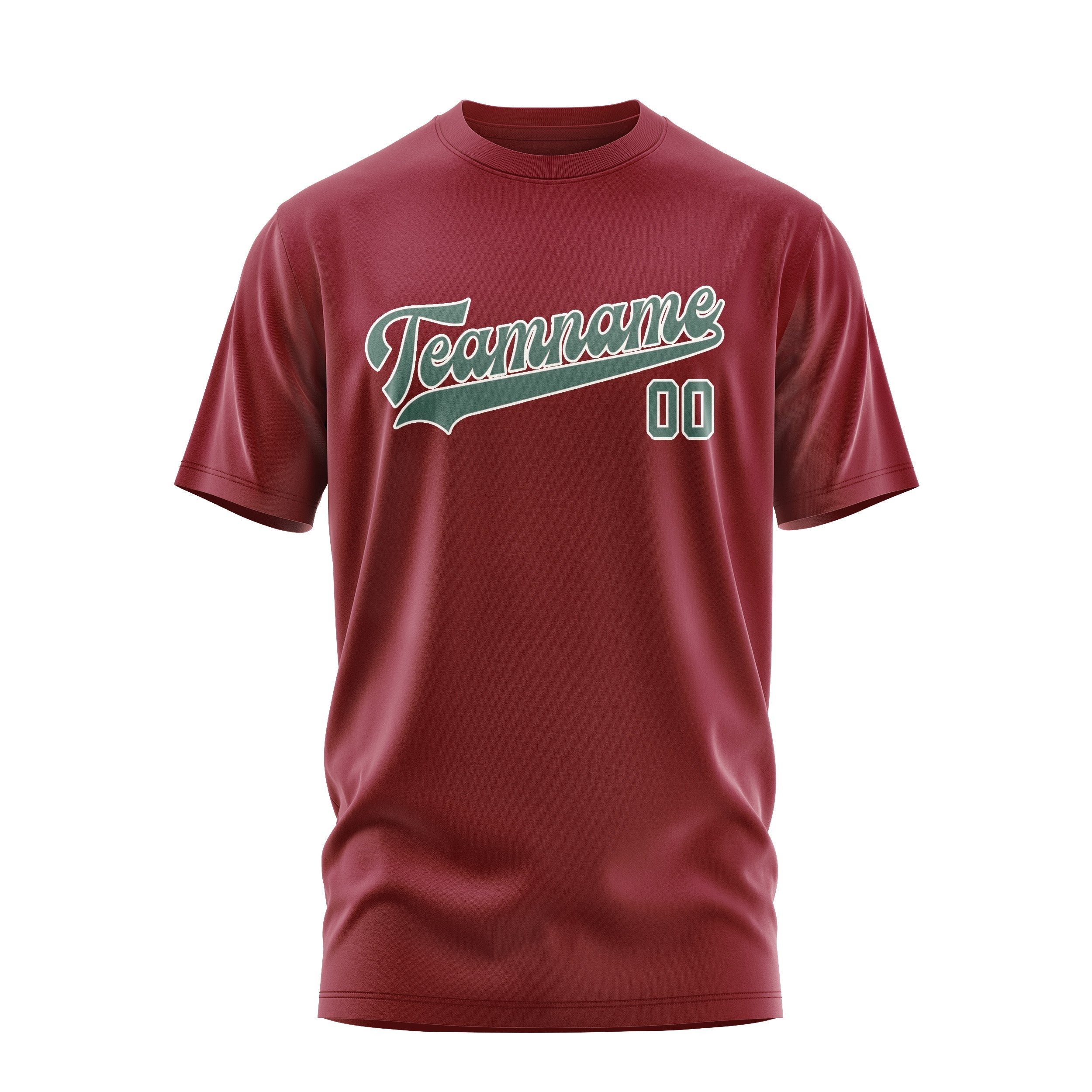 カスタムクリムゾンレッドブルーグリーンTシャツ