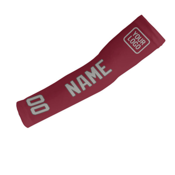 Custom Crimson Red Gray Arm Sleeve