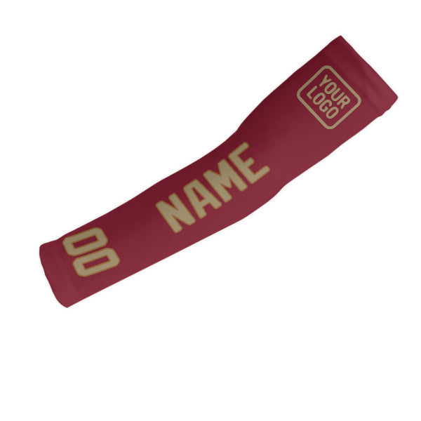 Custom Crimson Red Light Khaki Arm Sleeve