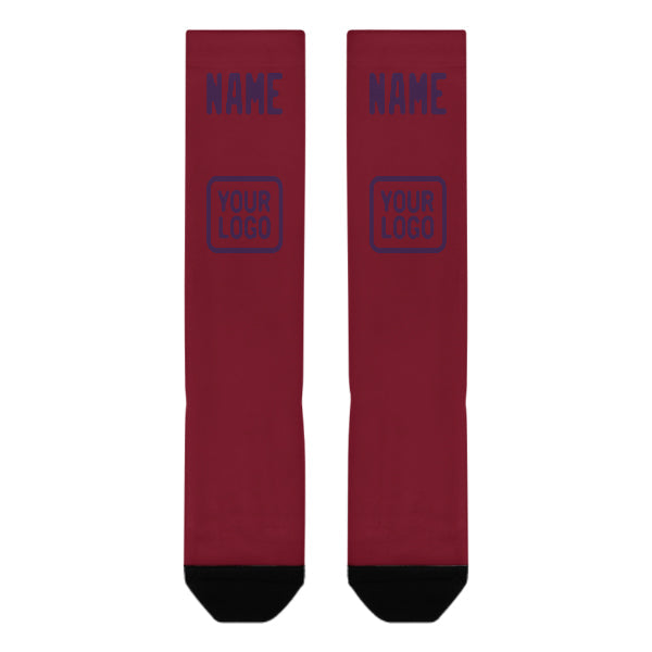 Custom Crimson Red Purple Knee-High Sock
