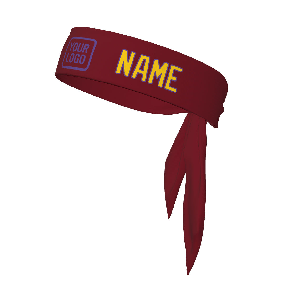 Custom Crimson Red Gold Headband