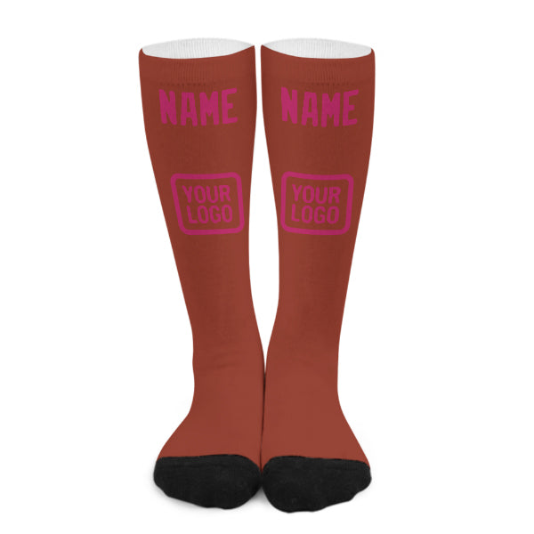 Custom Coral Red Pink Knee-High Sock