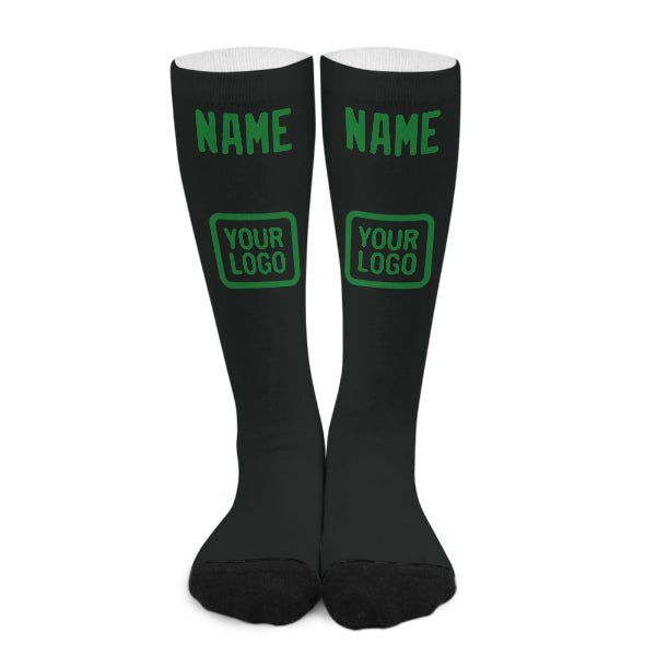 Custom Black Emerald Green Knee-High Sock