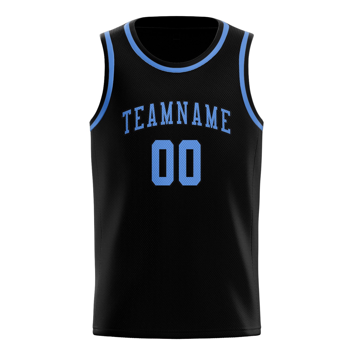 カスタムブラックライトブルーバスケットボールジャージ
