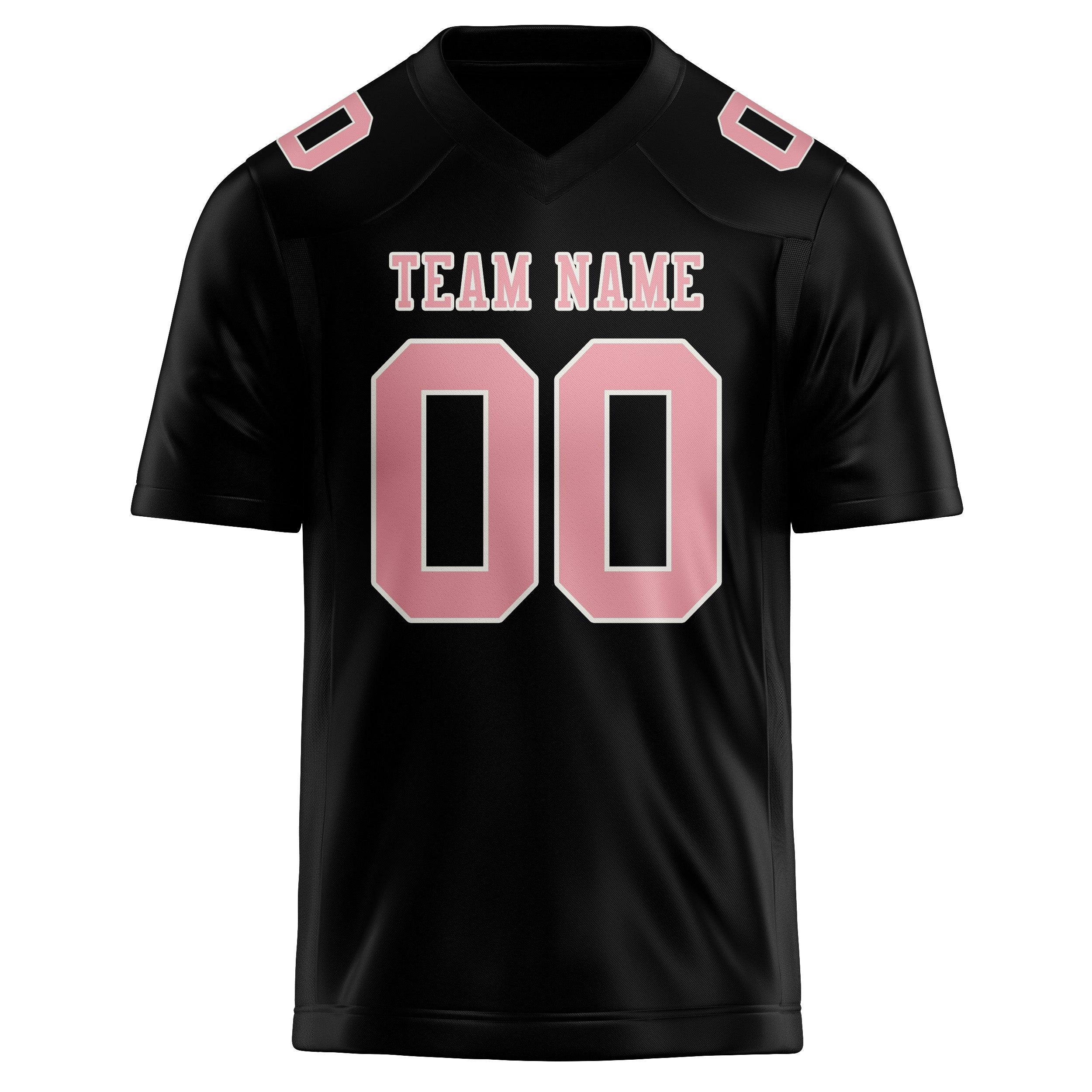 カスタムブラックライトピンクフットボールジャージ
