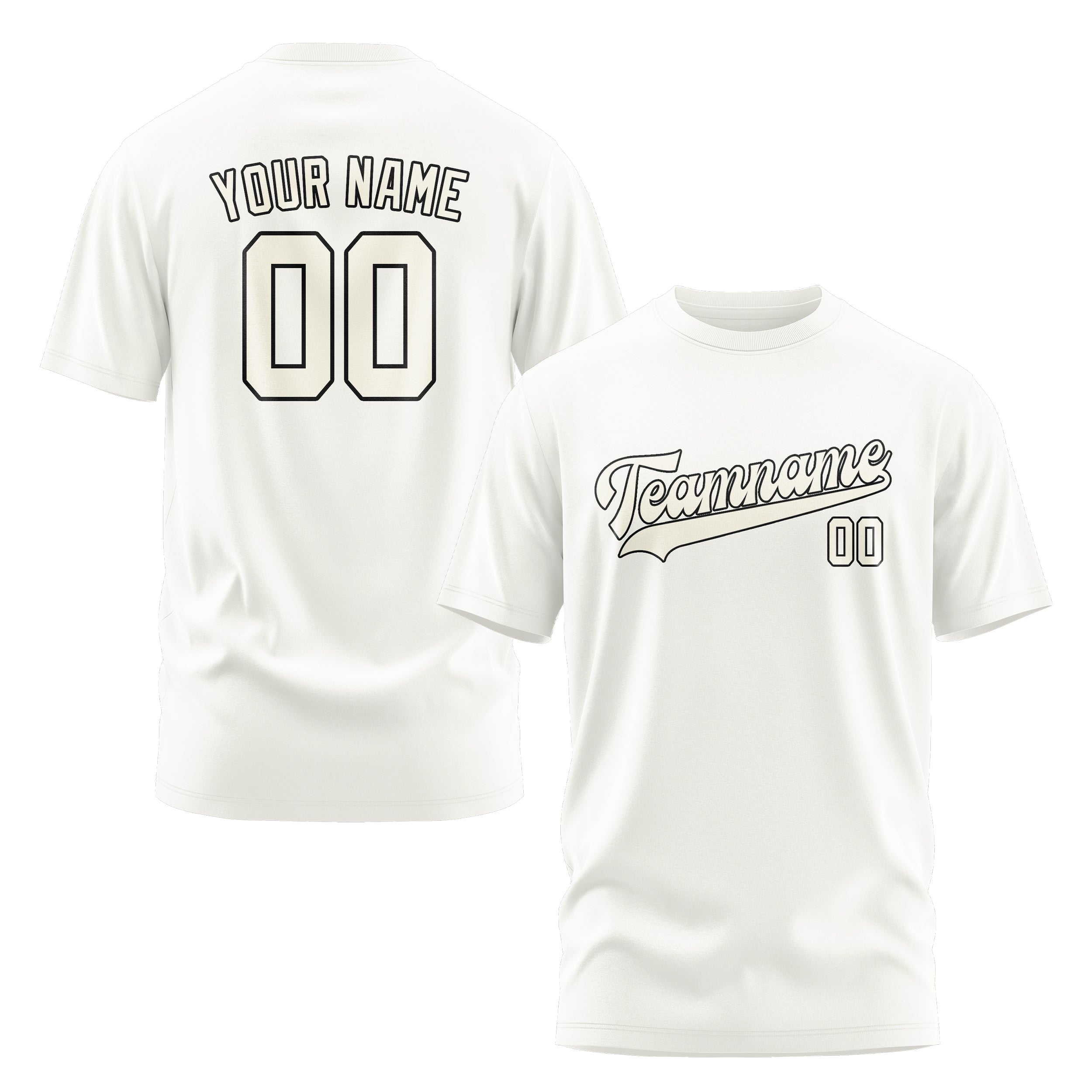 カスタムホワイトクリームTシャツ