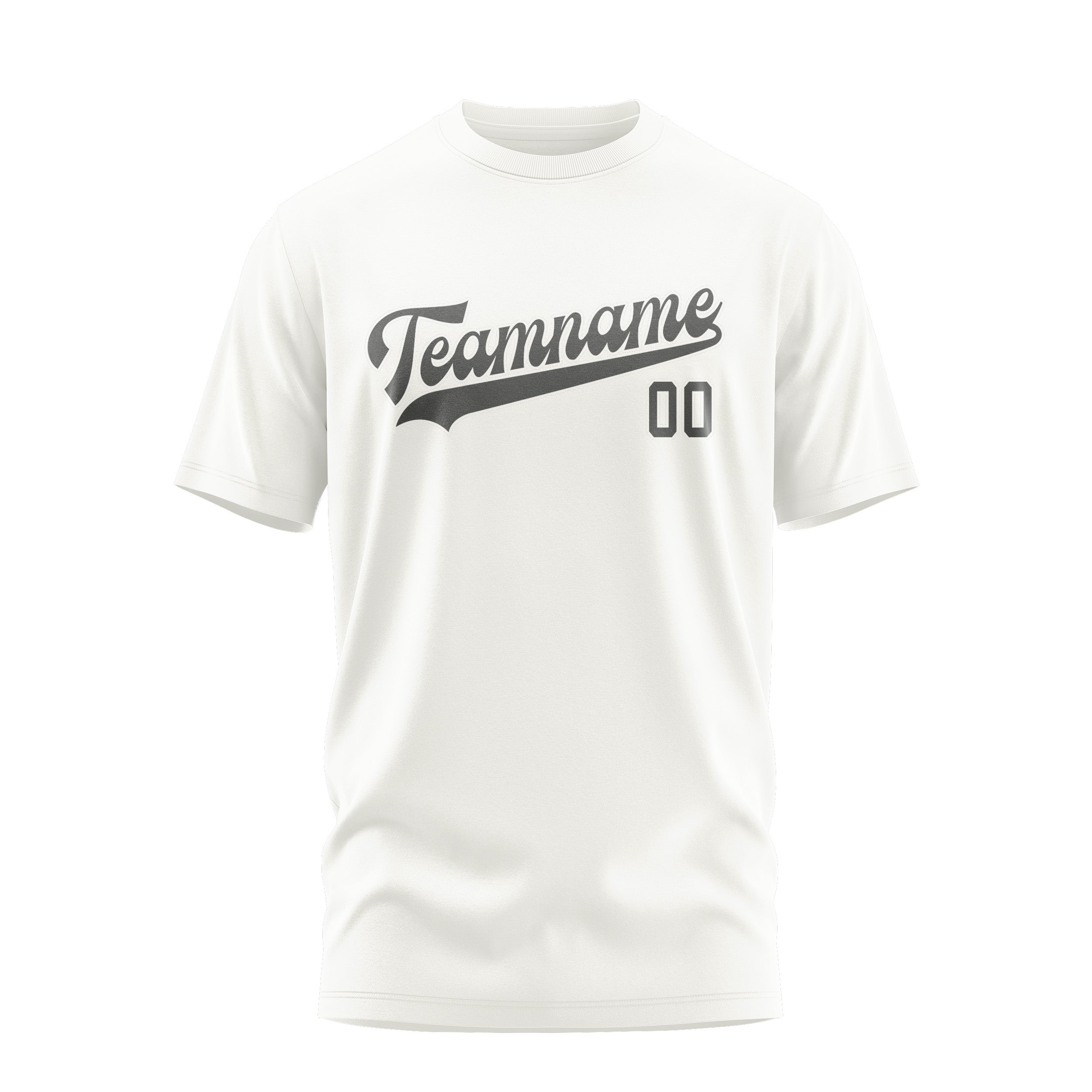 カスタムホワイトダークグレーTシャツ
