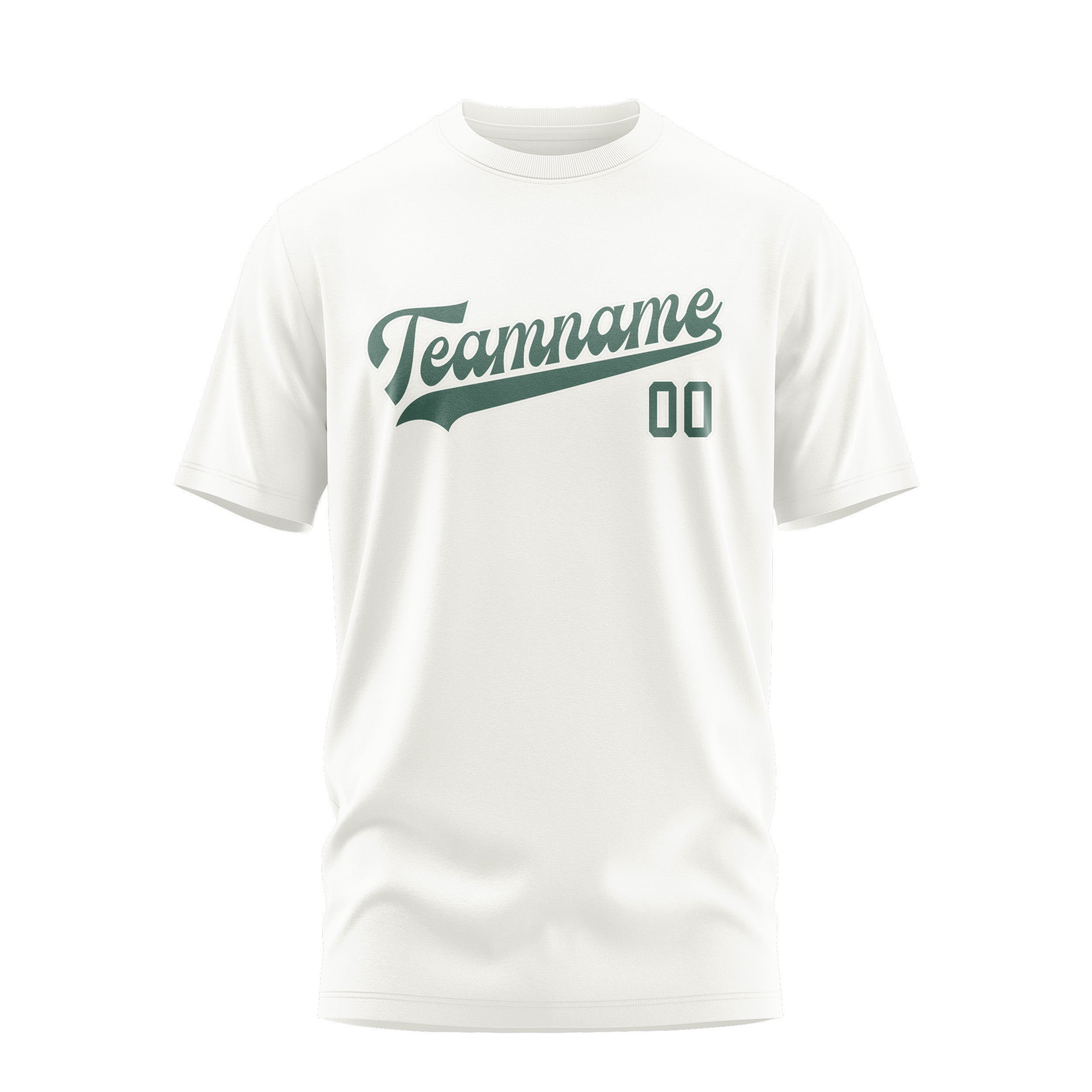 カスタムホワイトブルーグリーンTシャツ