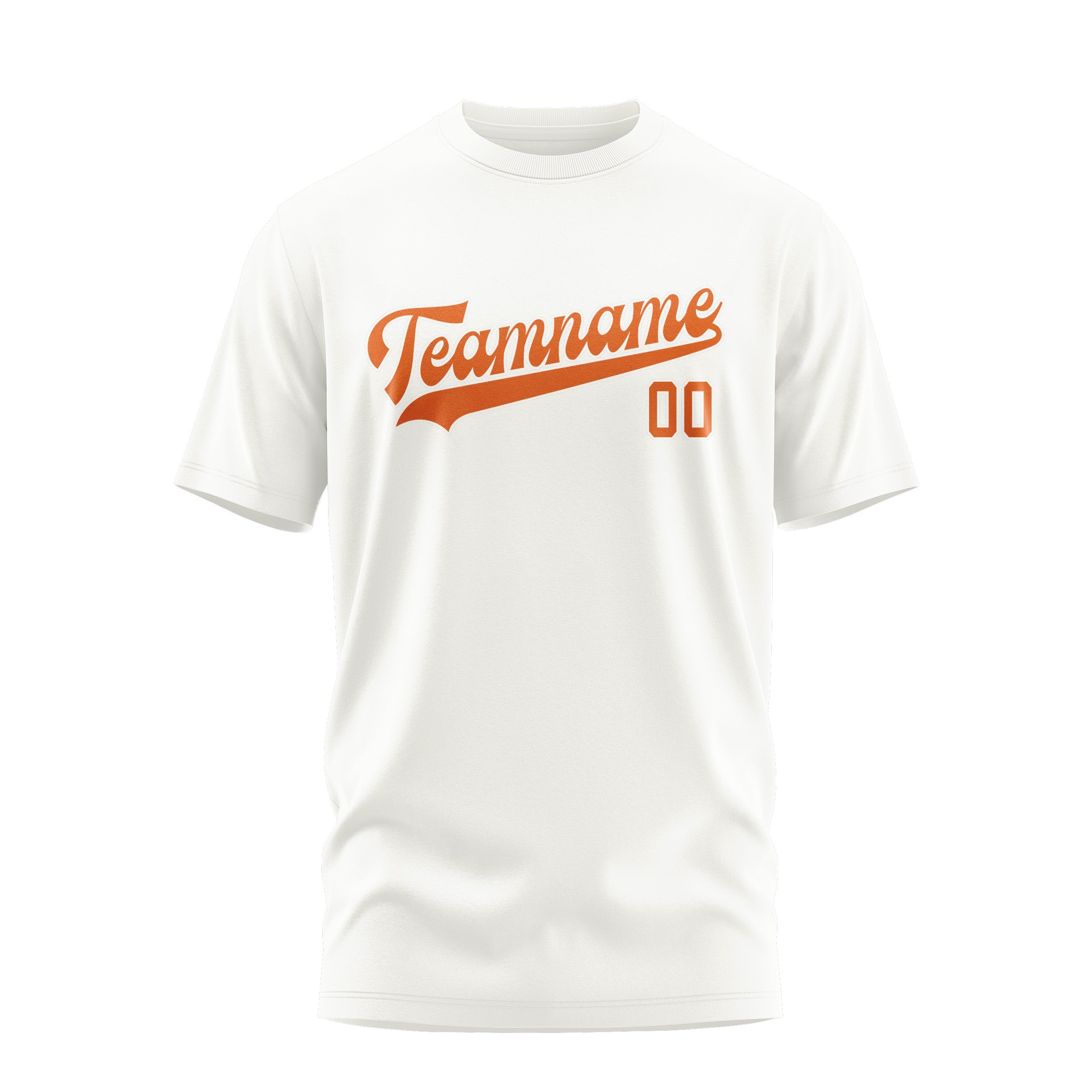 カスタムホワイトオレンジTシャツ