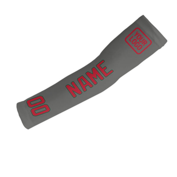 Custom Dark Grey Red Arm Sleeve
