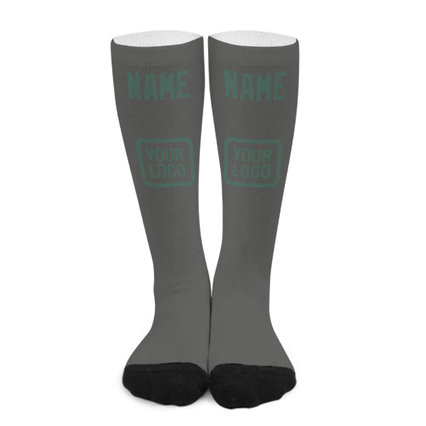 Custom Dark Grey Blue Green Knee-High Sock