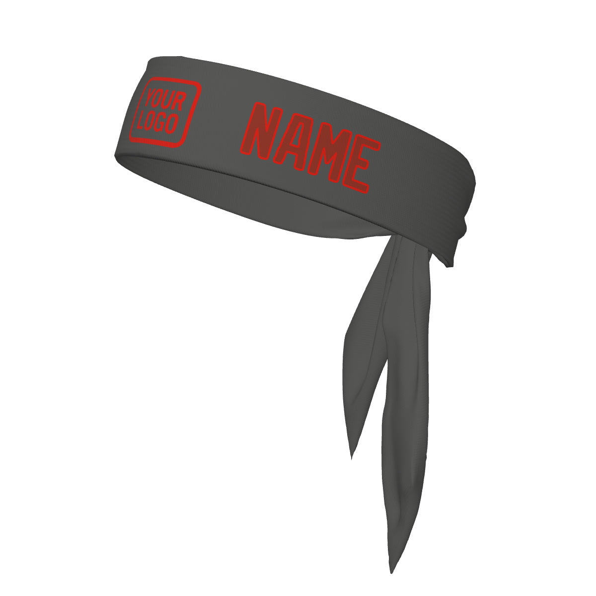 Custom Dark Grey Coral Red Headband