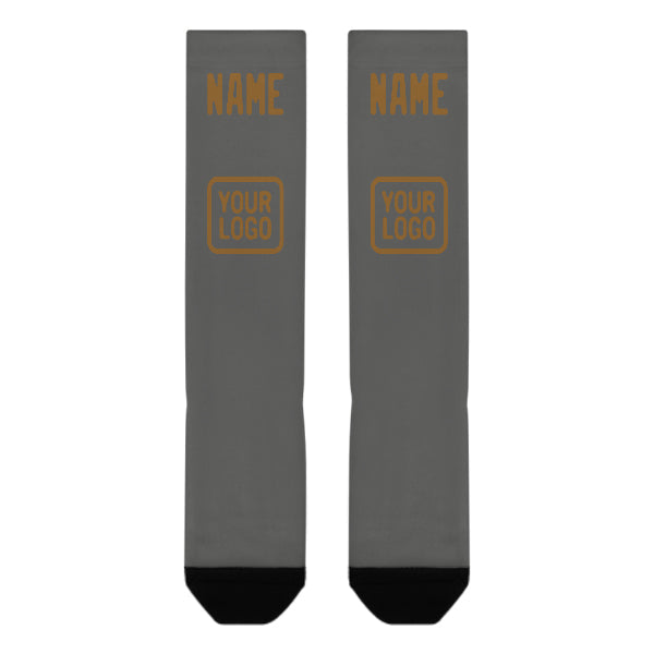 Custom Dark Grey Khaki Knee-High Sock
