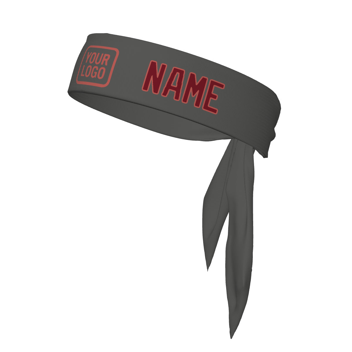 Custom Dark Grey Crimson Red Headband