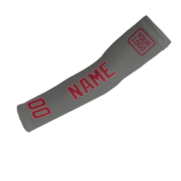 Custom Dark Grey Crimson Red Arm Sleeve