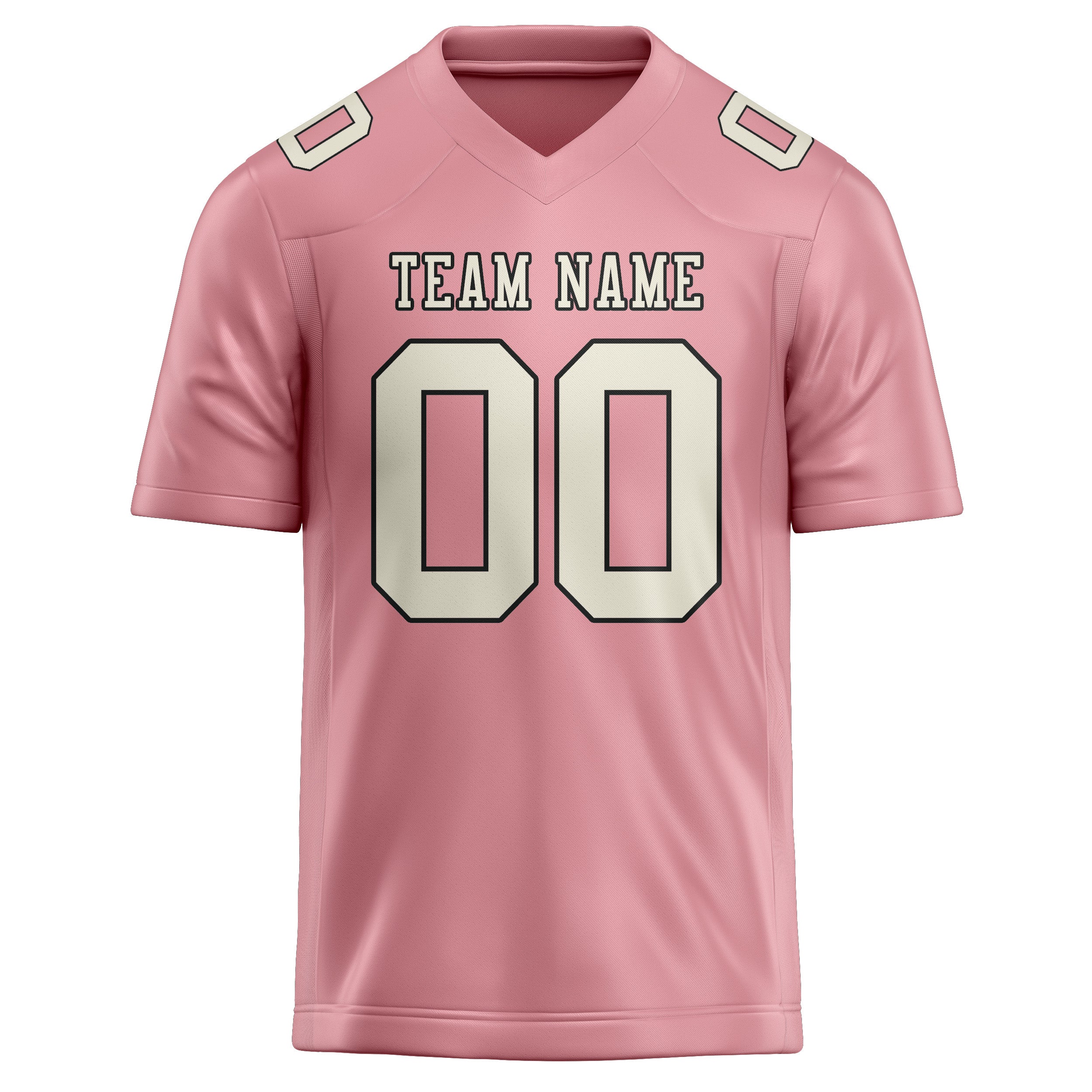カスタムライトピンククリームフットボールジャージ