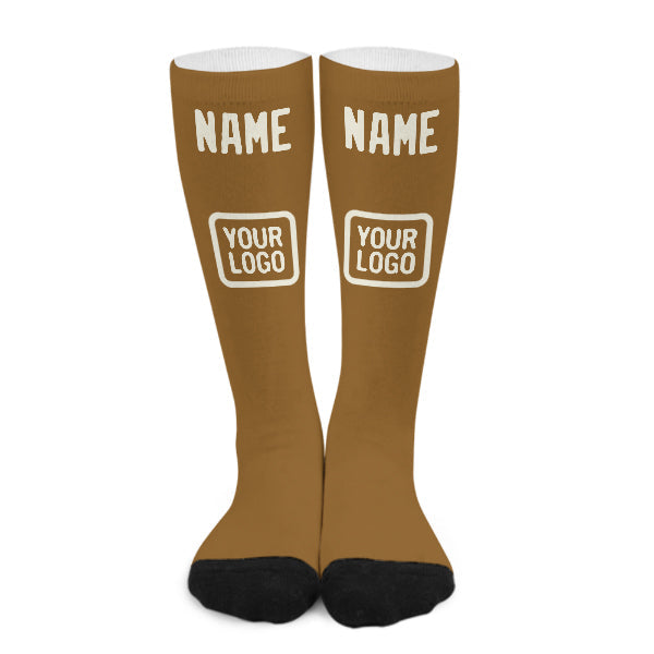 Custom Khaki Cream Knee-High Sock
