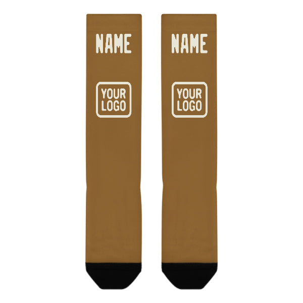 Custom Khaki Cream Knee-High Sock