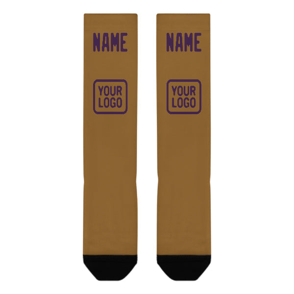 カスタムカーキパープルニーハイソックス