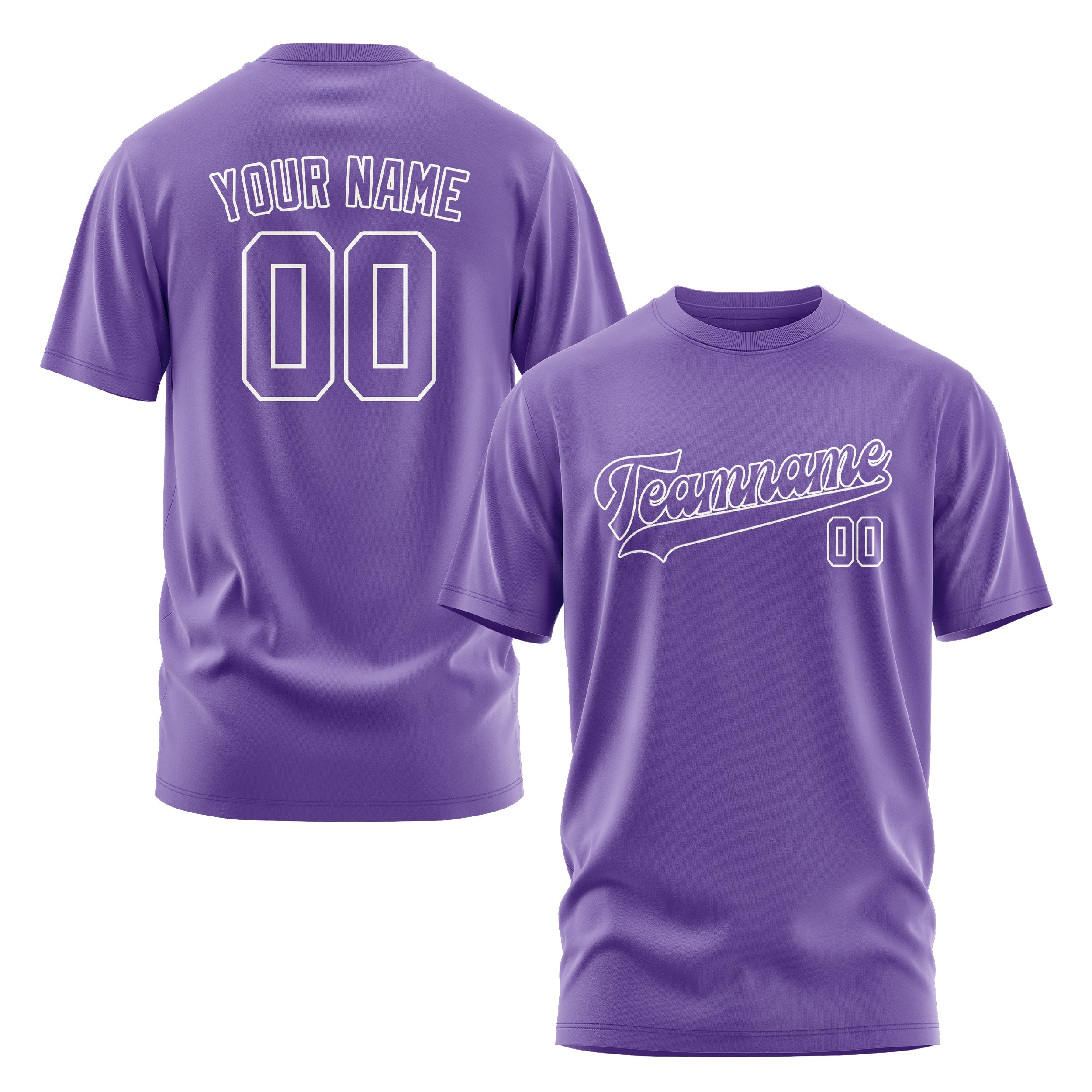 カスタムライトパープルライトパープルTシャツ