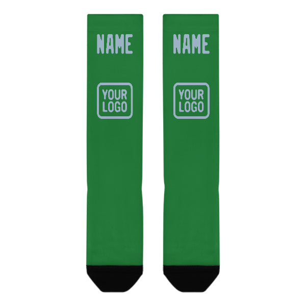 Custom Emerald Green Light Blue Knee-High Sock