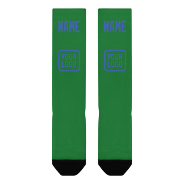 Custom Emerald Green Sky Blue Knee-High Sock
