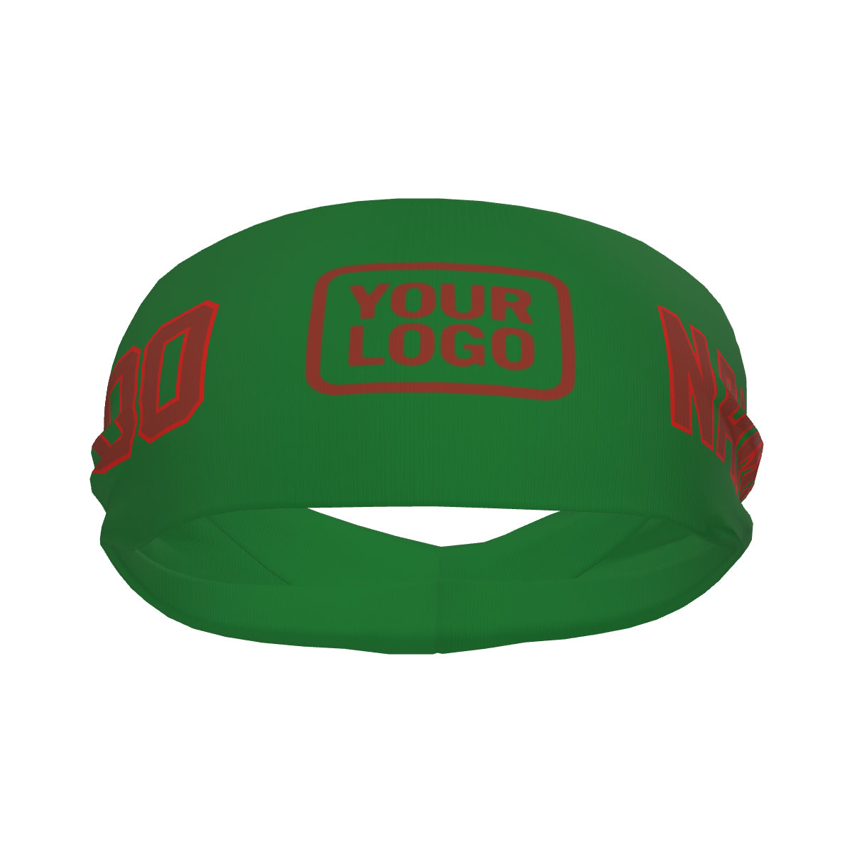 Custom Emerald Green Coral Red Sports headband