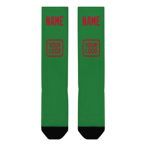 Custom Emerald Green Red Knee-High Sock