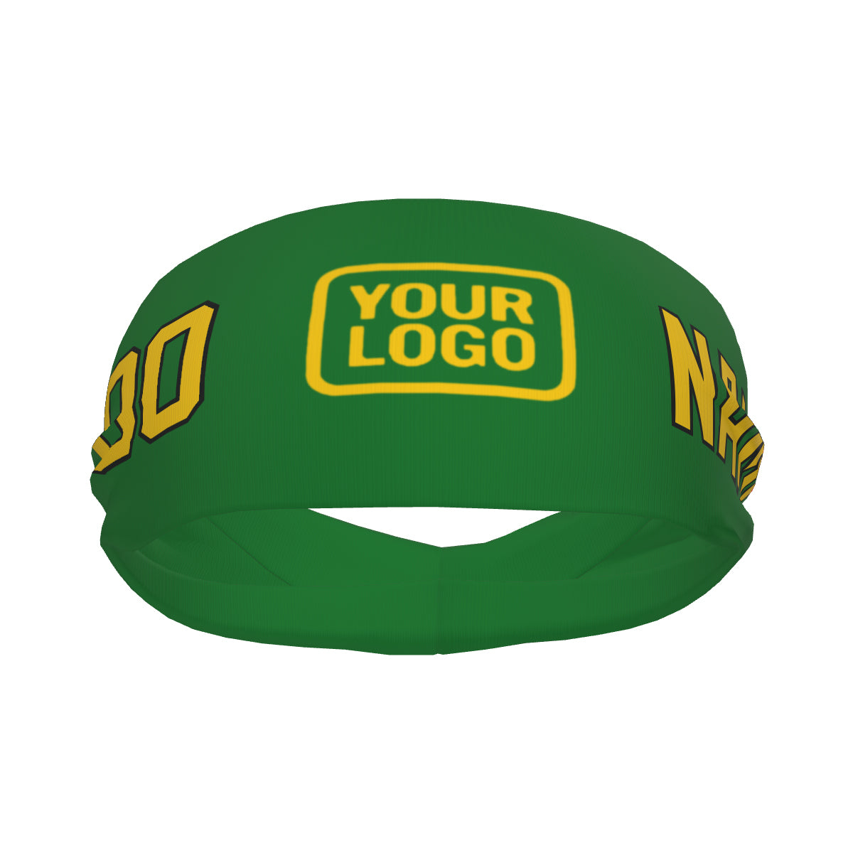 Custom Emerald Green Gold Sports headband