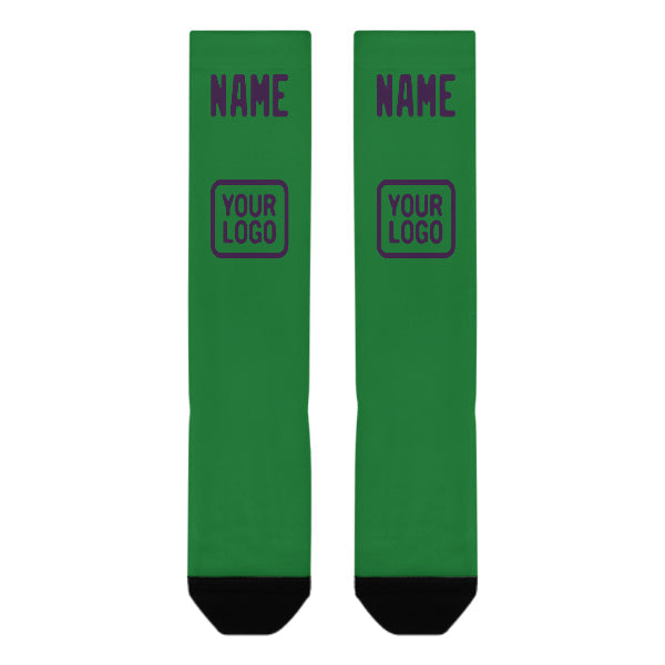 Custom Emerald Green Purple Knee-High Sock