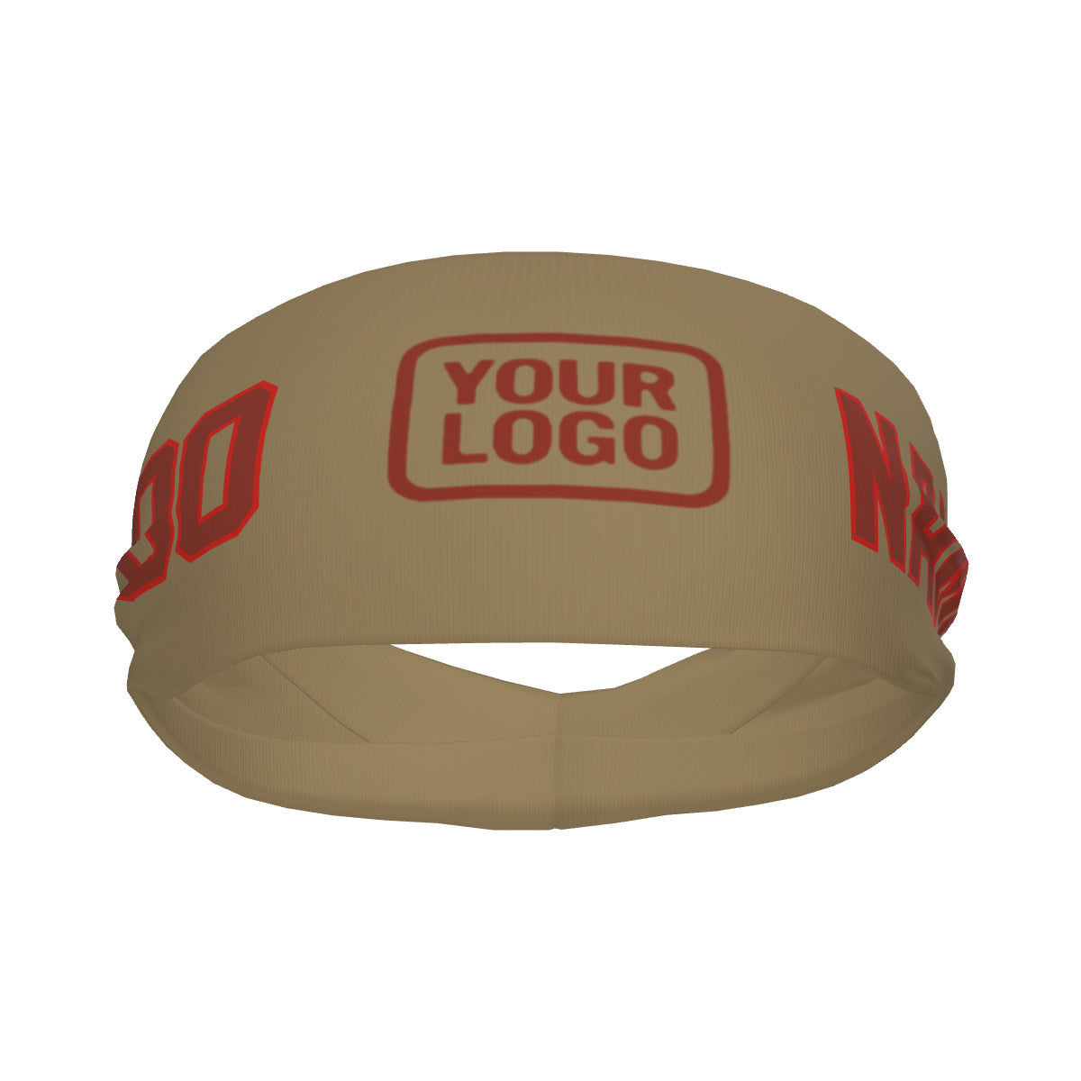カスタムライトカーキコーラルレッドスポーツヘッドバンド