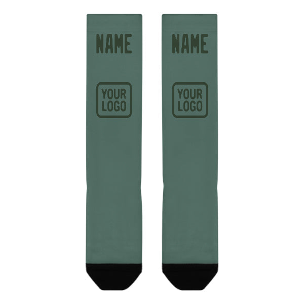 Custom Blue Green Dark Green Knee-High Sock