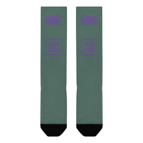 Custom Blue Green Light Purple Knee-High Sock