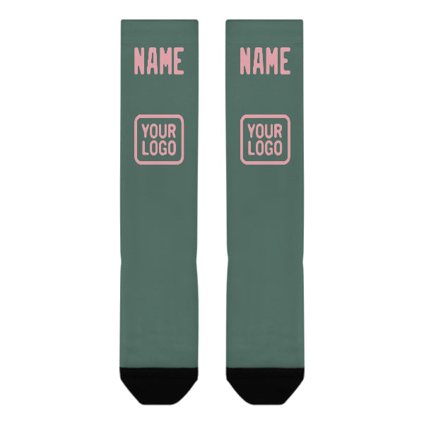 Custom Blue Green Light Pink Knee-High Sock