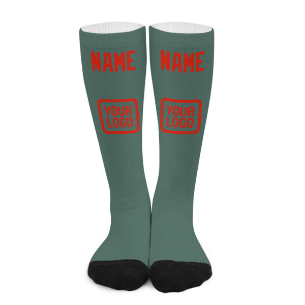 Custom Blue Green Orange Red Knee-High Sock