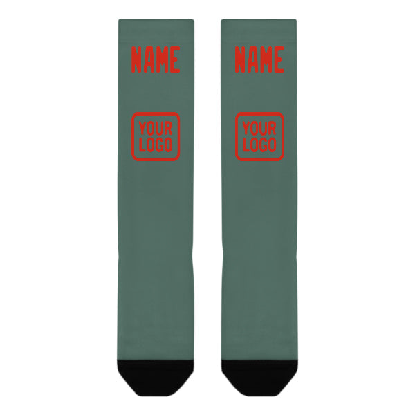 Custom Blue Green Orange Red Knee-High Sock