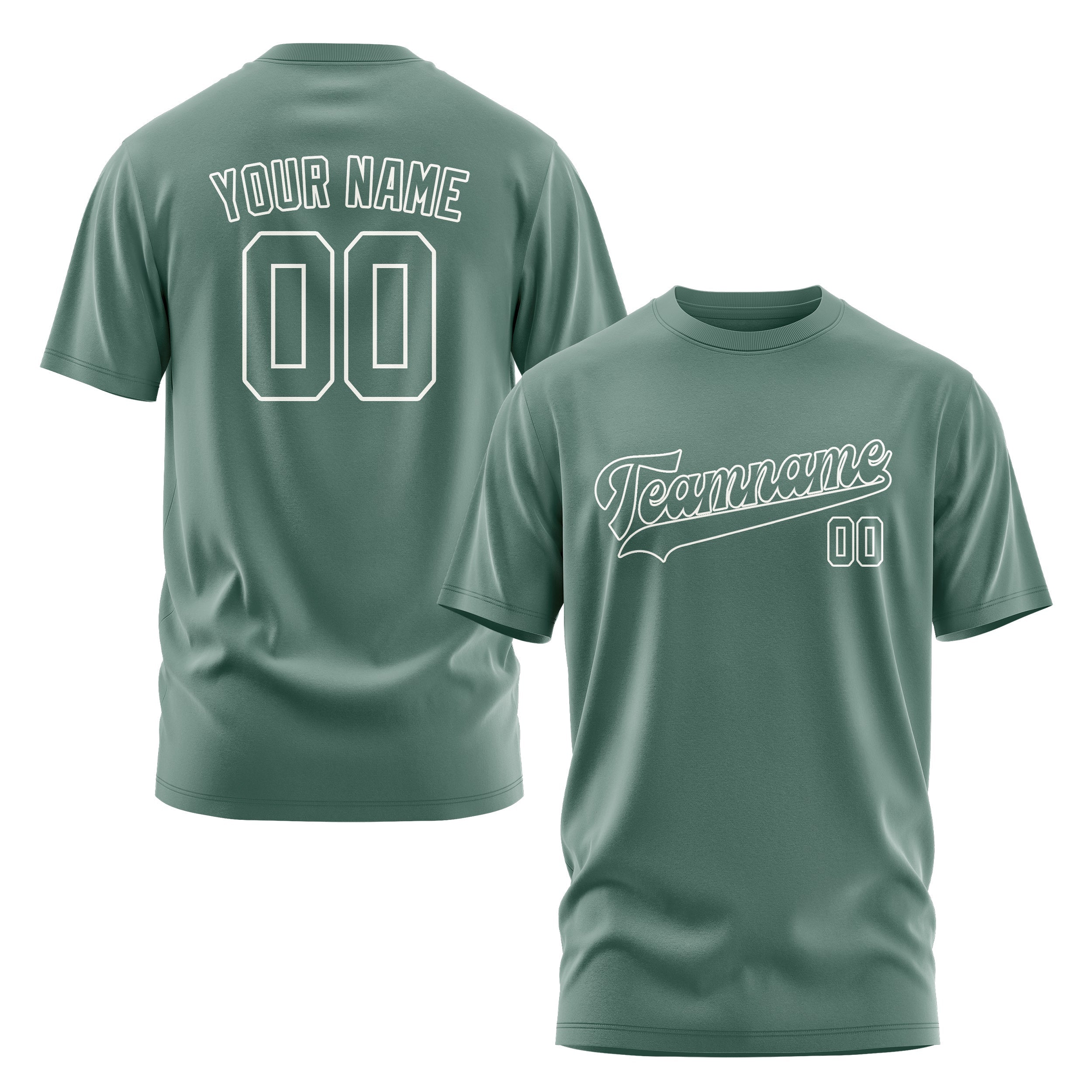 カスタムブルーグリーンブルーグリーンTシャツ