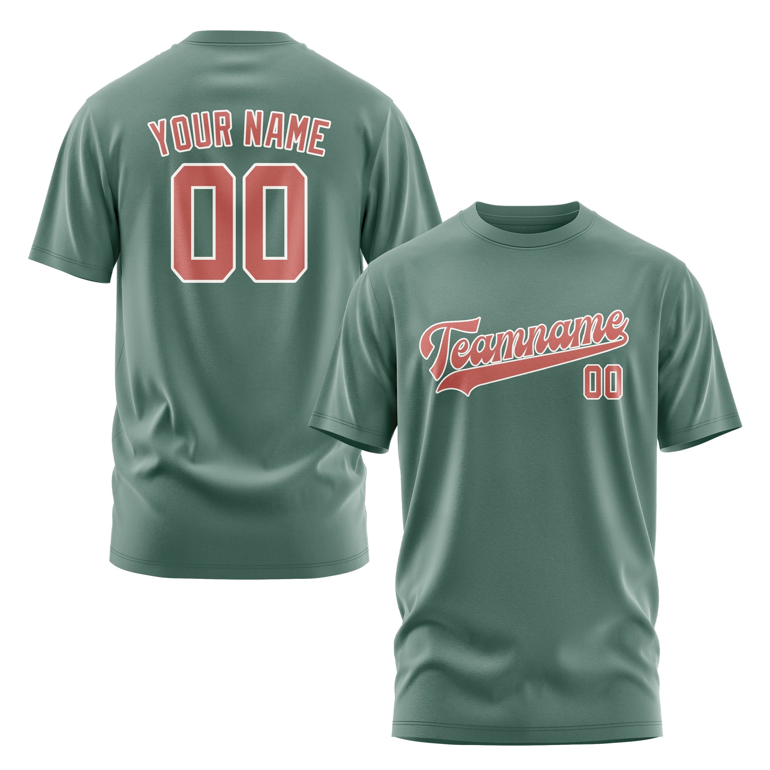 カスタムブルーグリーンコッパーローズTシャツ