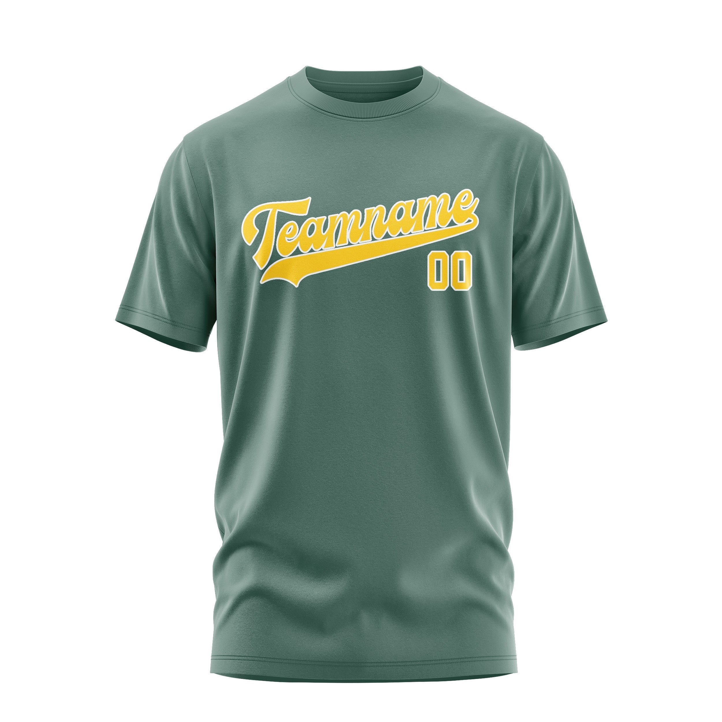 カスタムブルーグリーンゴールドTシャツ