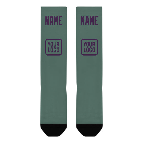 Custom Blue Green Purple Knee-High Sock
