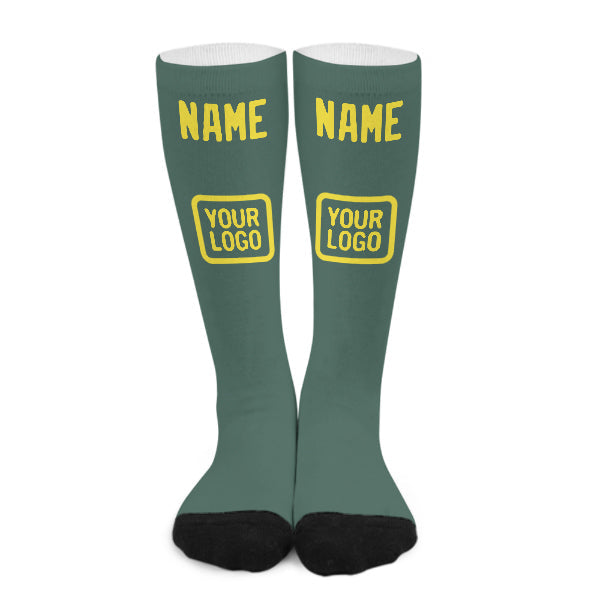 Custom Blue Green Light Yellow Knee-High Sock