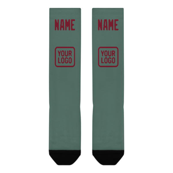 Custom Blue Green Crimson Red Knee-High Sock