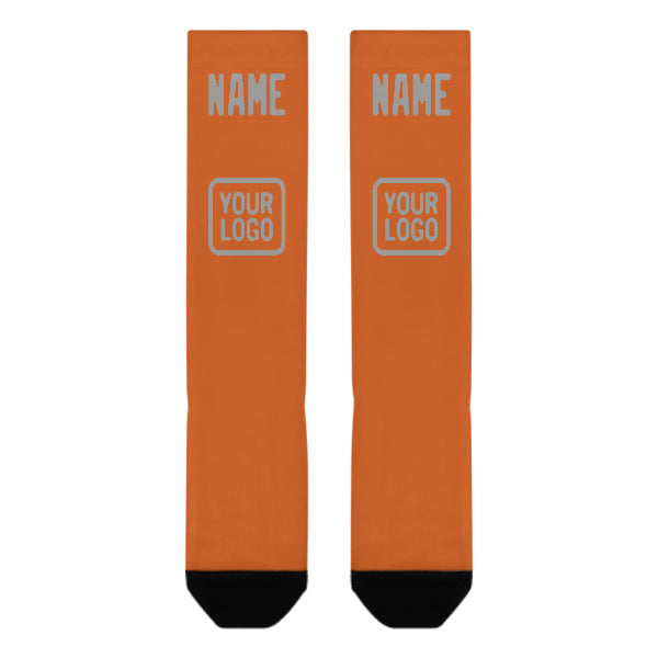 Custom Orange Gray Knee-High Sock