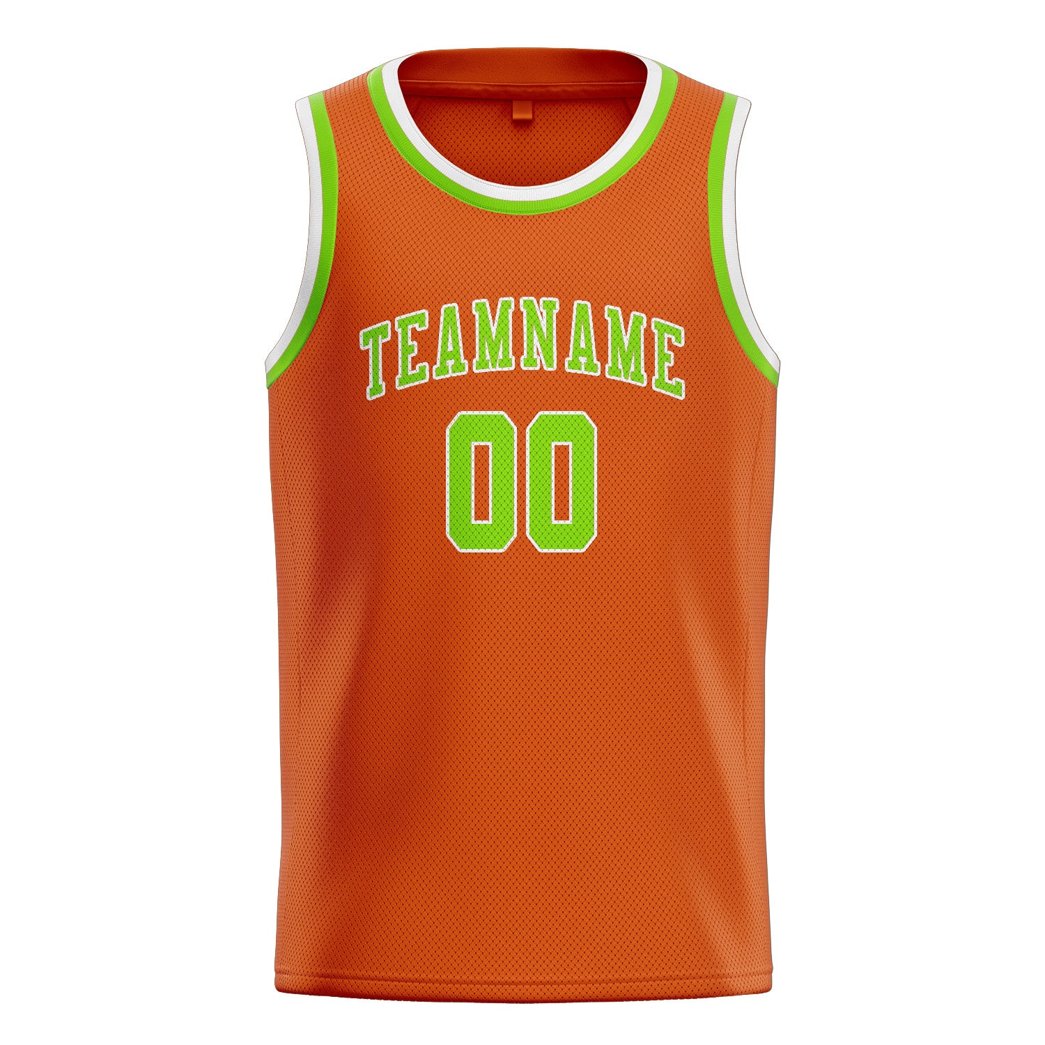 カスタムオレンジエメラルドグリーンバスケットボールジャージ
