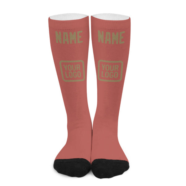 Custom Copper Rose Light Khaki Knee-High Sock