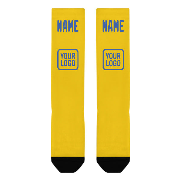Custom Gold Sky Blue Knee-High Sock