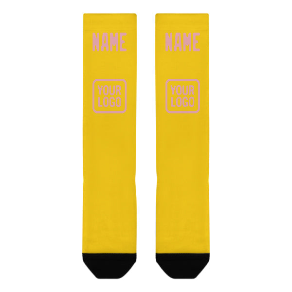 Custom Gold Light Pink Knee-High Sock